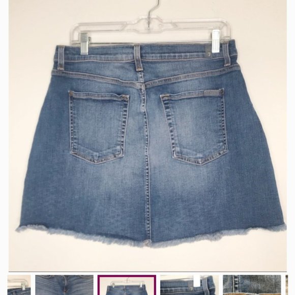 7 For All Mankind denim mini skirt sz 32 - Picture 3 of 4